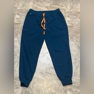 FIGS ZAMORA REGULAR RISE SCRUB PANTS IN DEEP REEF, size XL